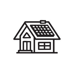 Energy-efficient home design with solar panels and modern architecture vector illustration