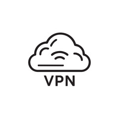 Secure online privacy concept using VPN service logo design vector illustration