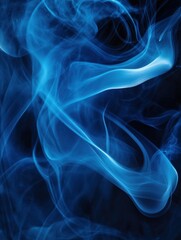 Obraz premium Graceful swirls of blue abstract smoke on a dark and atmospheric background