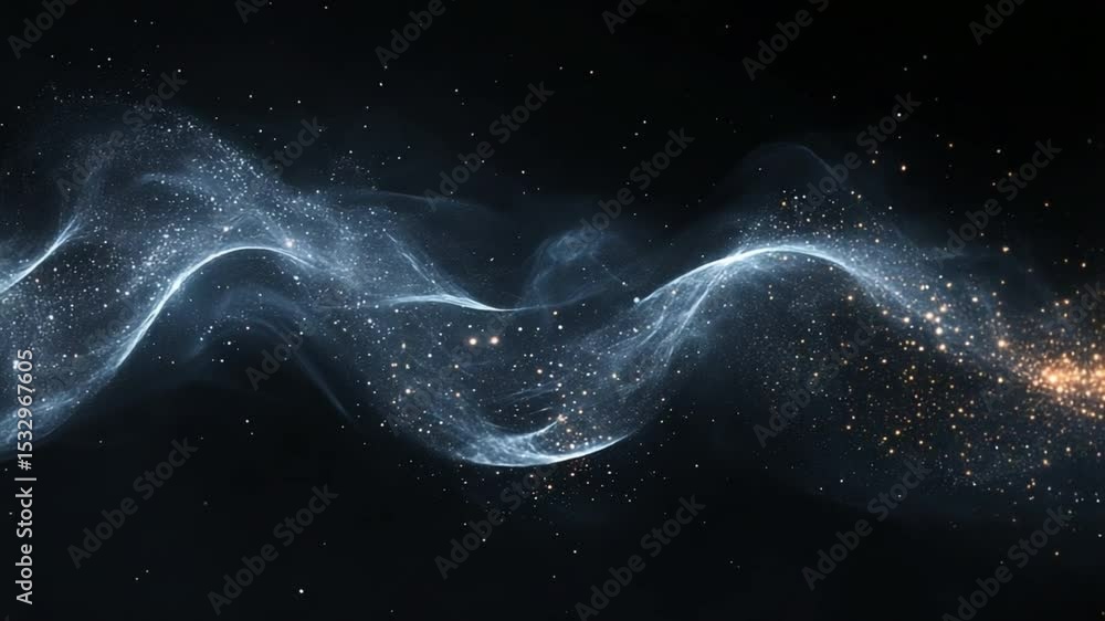 Poster celestial dance: an artistic depiction of cosmic phenomena, featuring shimmering waves of light and 