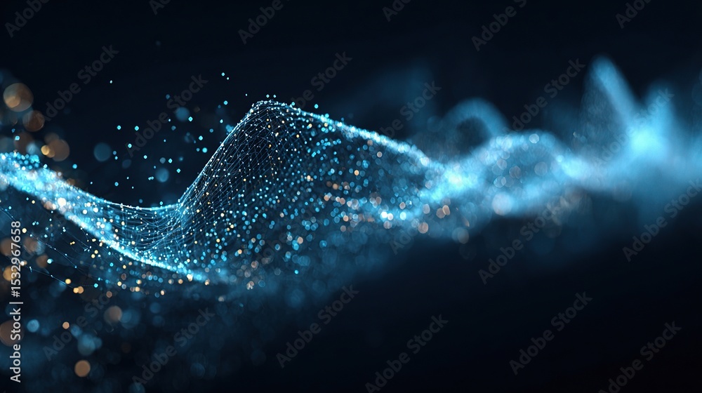 Poster abstract digital wave background with business graph elements