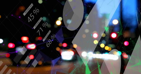 Blending semitransparent polygons and TESTING PH1 or PH2 labels over blurred lights on night street