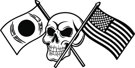 A grunge vector illustration of a scary pirate skull and crossbones symbol, perfect for tattoo art or Halloween designs
