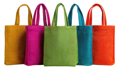 Colorful Jute Tote Bags