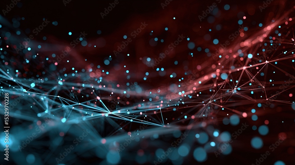 Poster abstract technology background with electrified nodes and connections