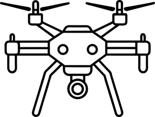 Drone outline icon on transparent background 