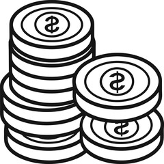 vector illustration of a casino chips