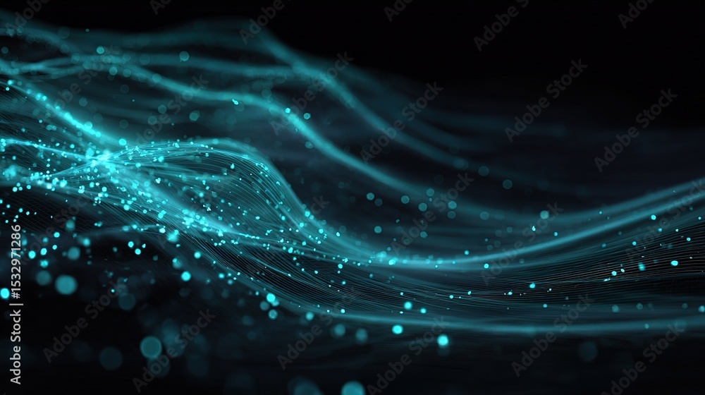 Poster abstract technology network background with swirling elements and patterns