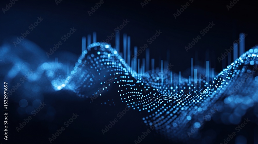 Poster digital connectivity wave pattern for business analytics and trends