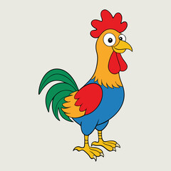Illustration of a colorful rooster