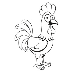 Illustration of a colorful rooster