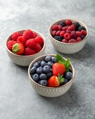 Savoring mixed berrie.