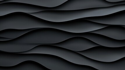 Fototapeta premium Abstract Black Waves Pattern on Smooth Surface for Background Use