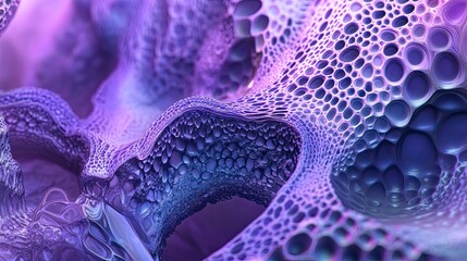 Abstract, vibrant, purple and blue organic forms