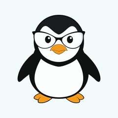 Penguin flat vector illustration on white background.