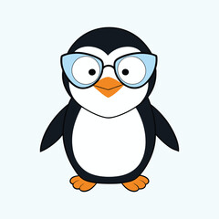 Penguin flat vector illustration on white background.