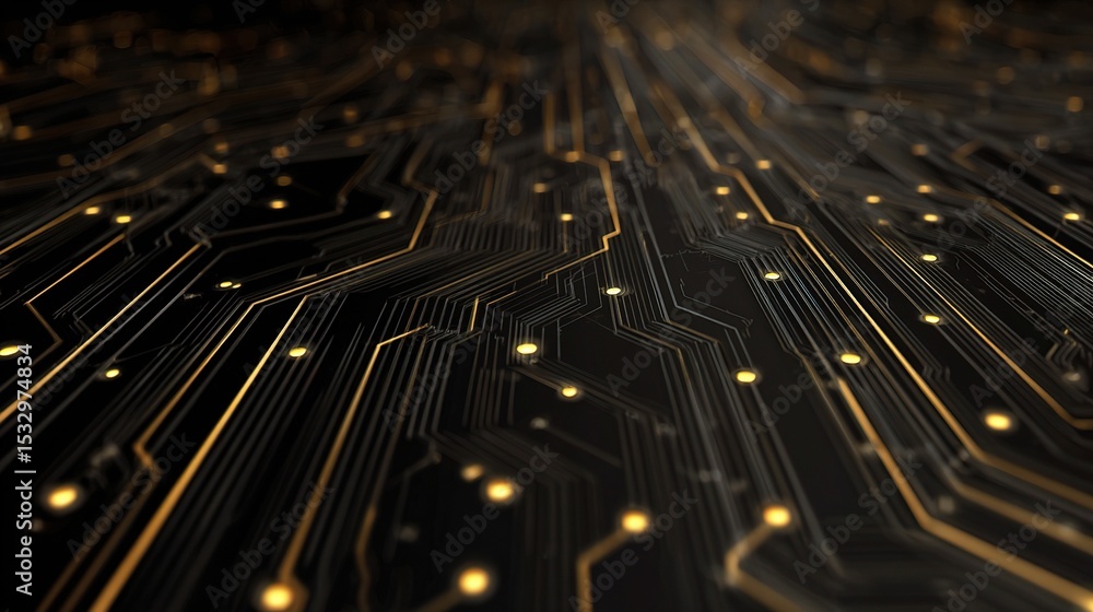 Poster abstract technology network background with gold elements
