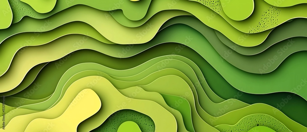 Aufkleber abstract gradient layers in green tones create a captivating visual depth