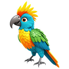 Fototapeta premium Colorful cartoon parrot standing tall
