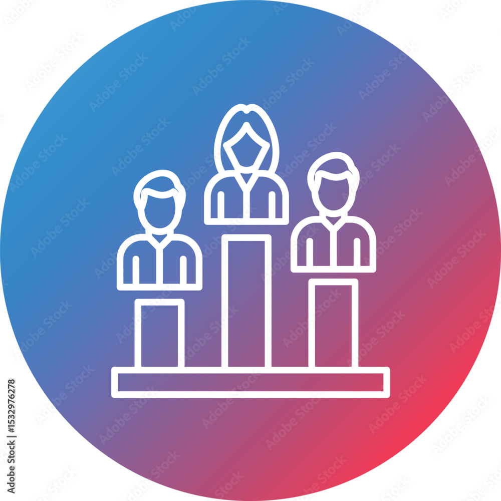 Poster election polling line gradient circle background icon