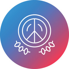 Peace Line Gradient Circle Background Icon