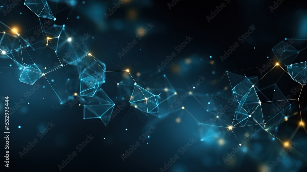Poster Abstract Technology Background with Floating Network Connections