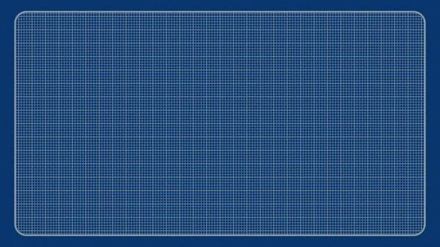 Animated empty plain blueprint technical drawing engineering planner graphical drawing graph paper used by designers and architects that animates on and off screen 4K