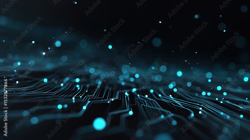 Poster ethereal abstract background of technology and network connectivity