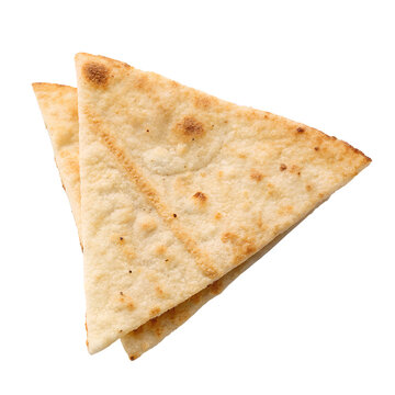 Tasty pita bread triangles delicious baked food cuisine culinary snack diet isolated on transparent background