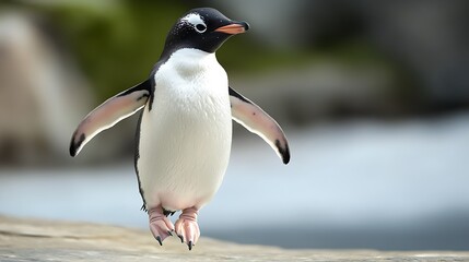 Naklejka premium penguin on the beach