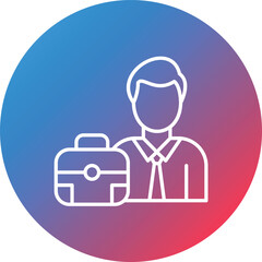 Professional Line Gradient Circle Background Icon