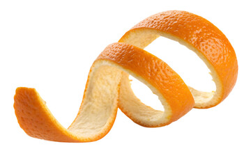 Fresh citrus fruit peel closeup for food and beverage product imagery isolated on transparent background