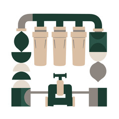Water filtration system icon symbolizing ESG resource management and sustainability