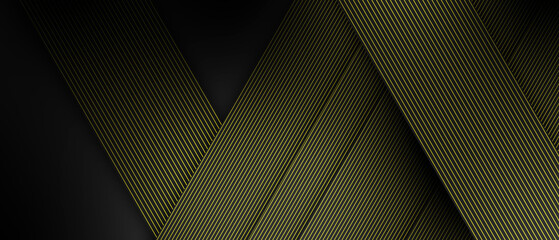 Abstract dark neon yellow line background