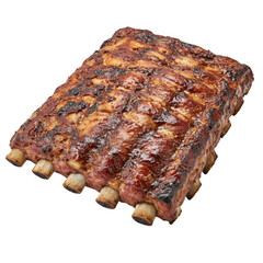 Glazed Barbecue Ribs Close Up Studio Shot of Tender, Juicy Grilled