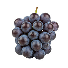 Ripe Dark Purple Grapes on Transparent Background