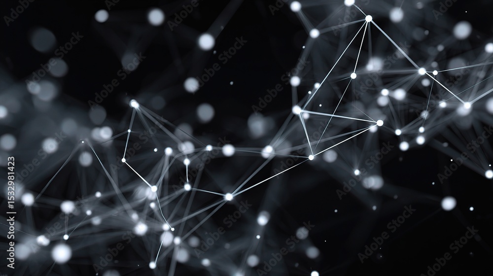 Poster abstract technology network background with glowing elements