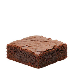 Dark Brown Chocolate Brownie on Transparent Background