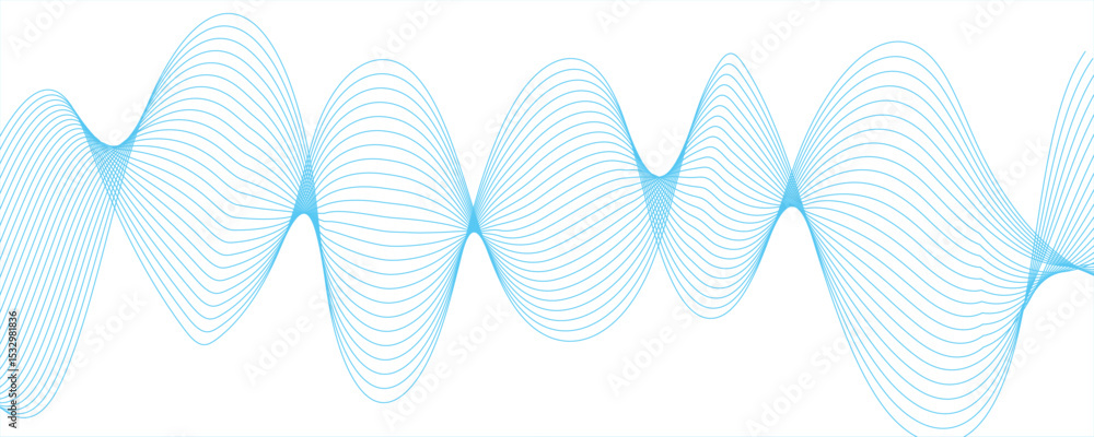Poster abstract wave design with a series of flowing, overlapping sinusoidal curves in a gradient. spaced a