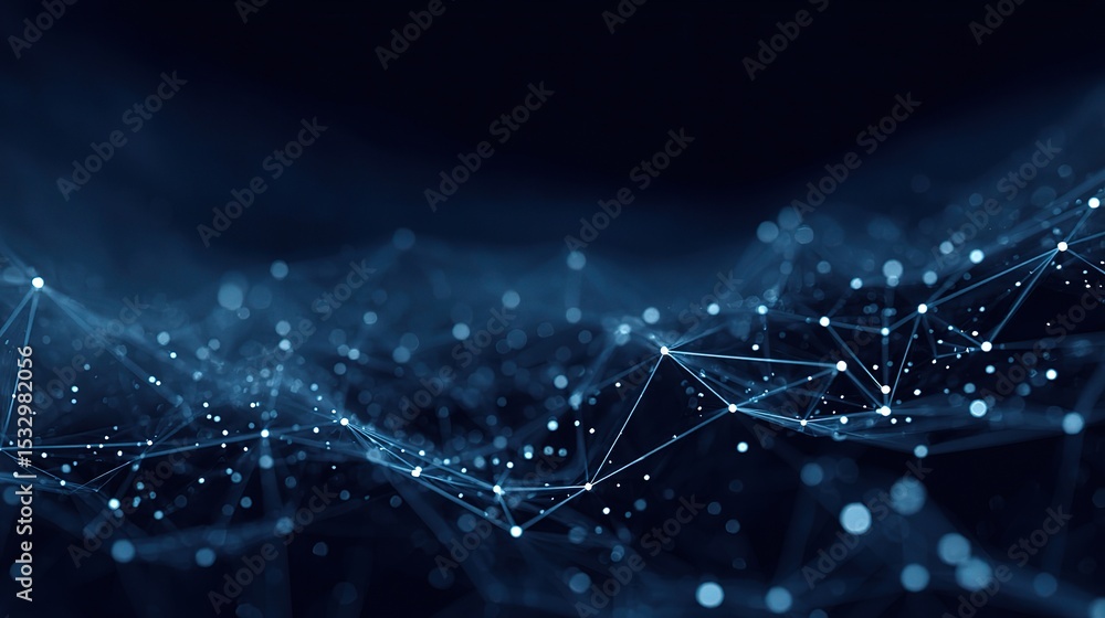 Poster dark blue gradient background with data technology visualization