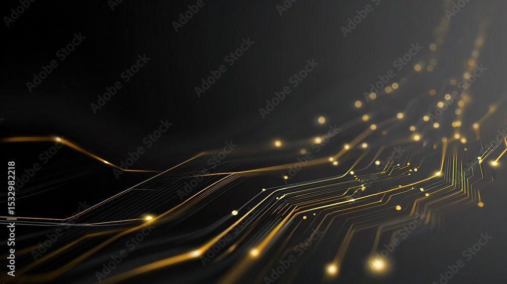 Aufkleber abstract technology network background with golden glow effect