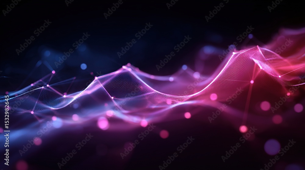 Aufkleber abstract technology network background with glowing elements