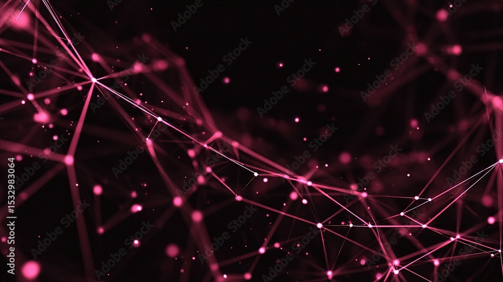 Poster dark background with flickering neon pink lines and abstract forms