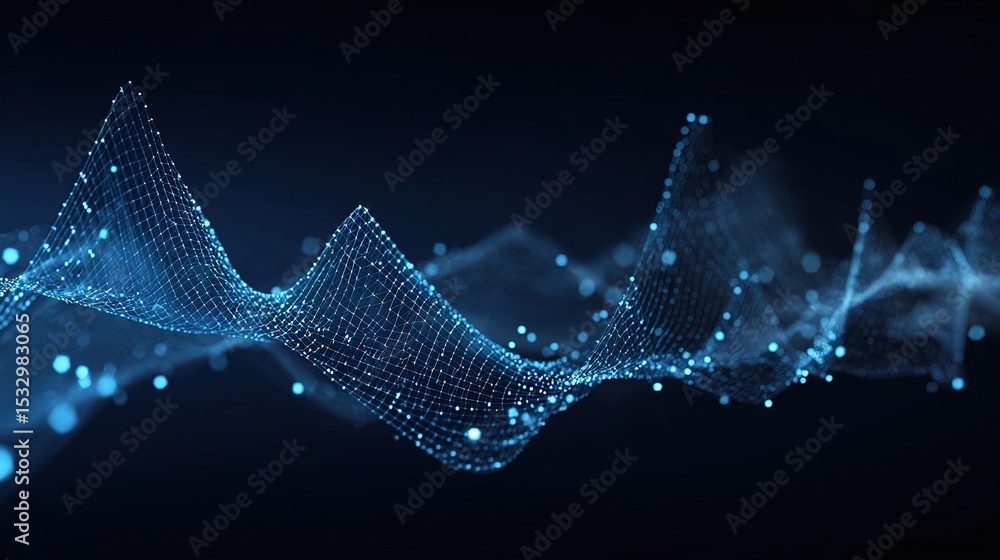 Poster digital fluctuating waveform representation in graph visualization