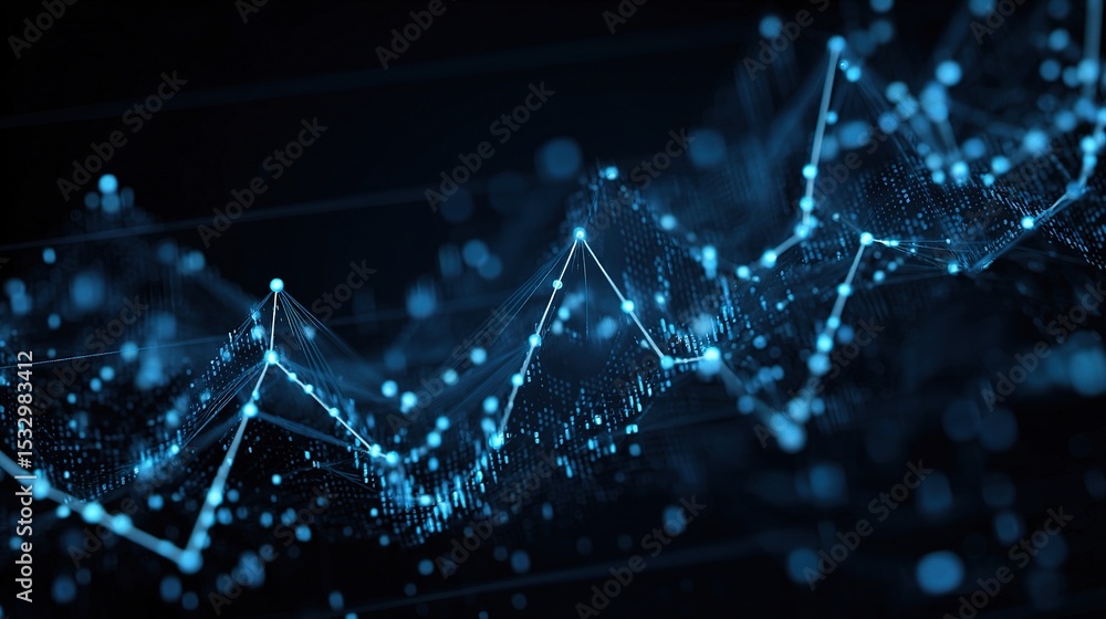 Poster abstract business waveform chart network visualization background