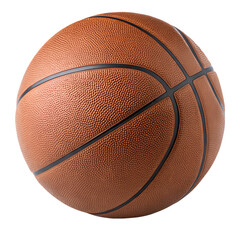 Basketball closeup detailed texture for sports equipment and games use isolated on transparent background