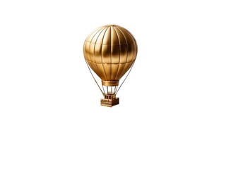 Obraz premium Miniature Cityscape with Golden Hot Air Balloon on white background