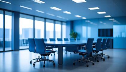 modern corporate room with panoramic city view, AI Generated