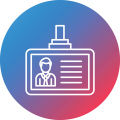 ID Card Line Gradient Circle Background Icon