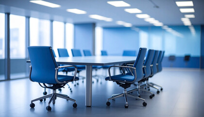 modern corporate room with panoramic city view, AI Generated